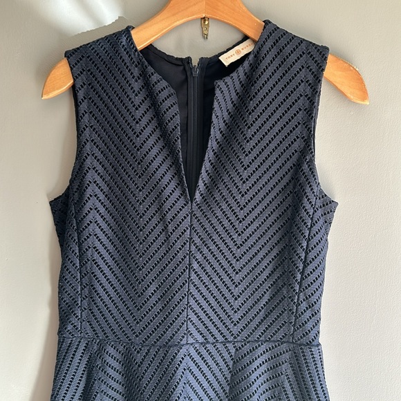 Tory Burch Fit & Flare Navy Blue Dress size S great condition - Picture 3 of 9